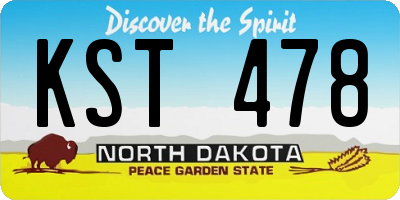 ND license plate KST478