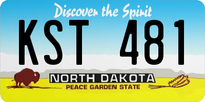 ND license plate KST481