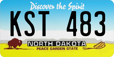 ND license plate KST483