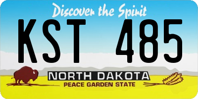 ND license plate KST485