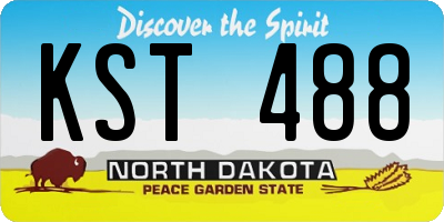 ND license plate KST488