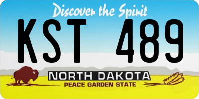 ND license plate KST489