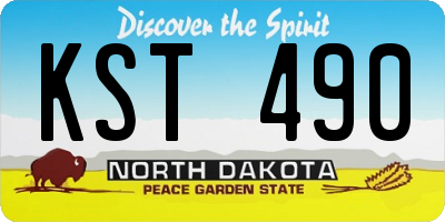 ND license plate KST490