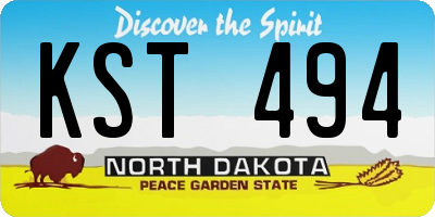 ND license plate KST494