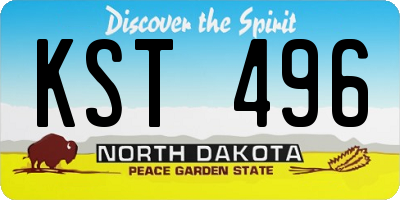 ND license plate KST496