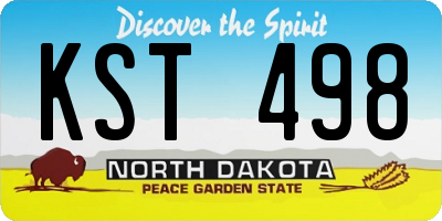 ND license plate KST498