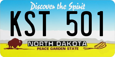 ND license plate KST501