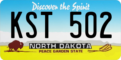 ND license plate KST502