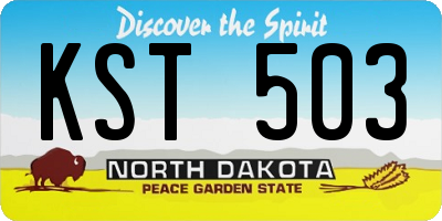 ND license plate KST503