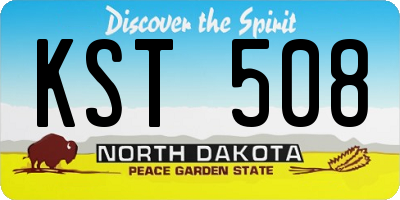 ND license plate KST508