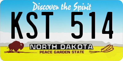 ND license plate KST514