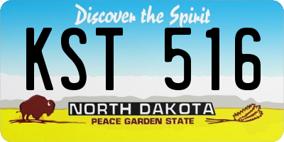 ND license plate KST516