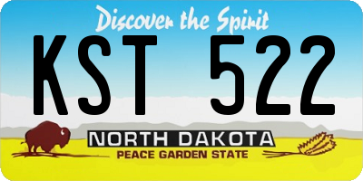 ND license plate KST522