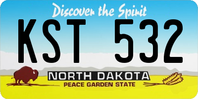 ND license plate KST532