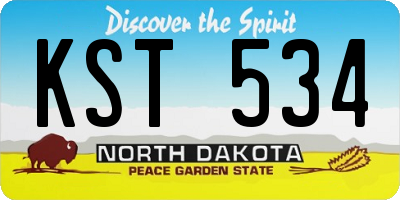 ND license plate KST534