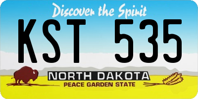ND license plate KST535