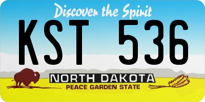 ND license plate KST536