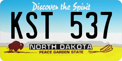 ND license plate KST537