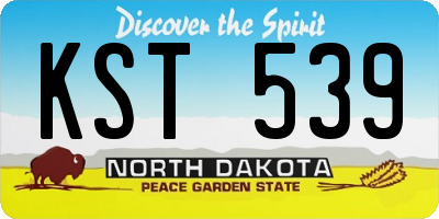 ND license plate KST539