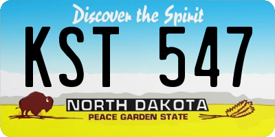 ND license plate KST547
