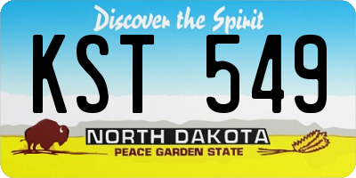 ND license plate KST549