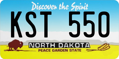ND license plate KST550