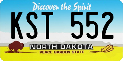 ND license plate KST552