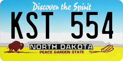 ND license plate KST554