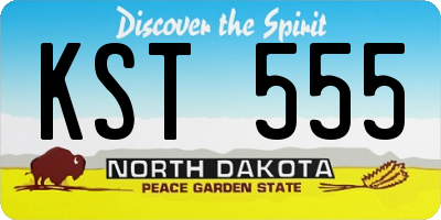 ND license plate KST555