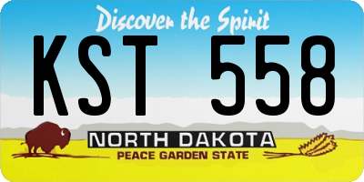 ND license plate KST558