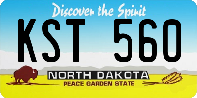 ND license plate KST560