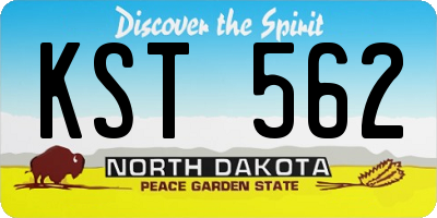 ND license plate KST562