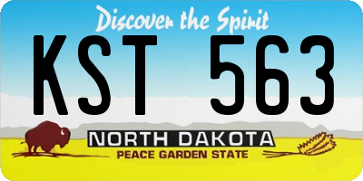 ND license plate KST563