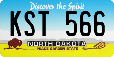 ND license plate KST566