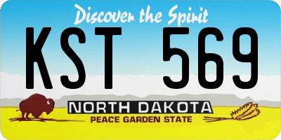 ND license plate KST569
