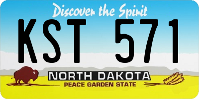 ND license plate KST571