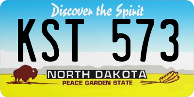 ND license plate KST573