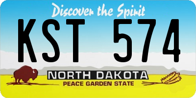 ND license plate KST574