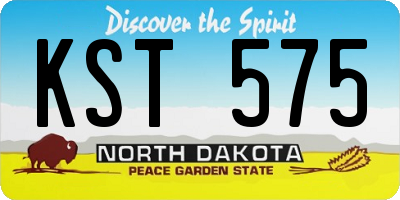 ND license plate KST575