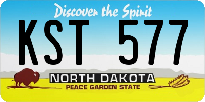 ND license plate KST577