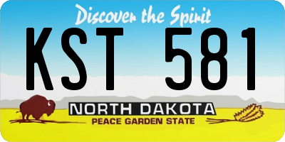 ND license plate KST581
