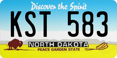 ND license plate KST583