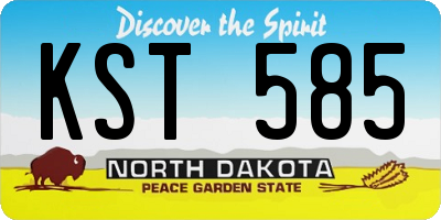 ND license plate KST585