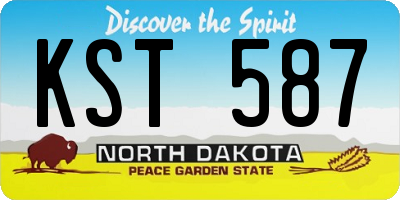 ND license plate KST587