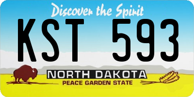 ND license plate KST593