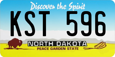 ND license plate KST596