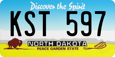 ND license plate KST597