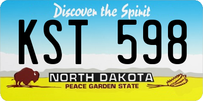 ND license plate KST598