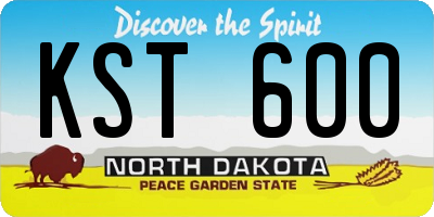 ND license plate KST600