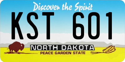 ND license plate KST601